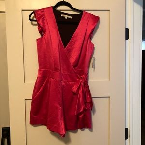 Rachel by Rachel Roy satin pink shorts jumpsuit